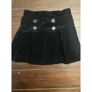Janie & Jack Velvet Black Mini Skirt Pleated 2T
